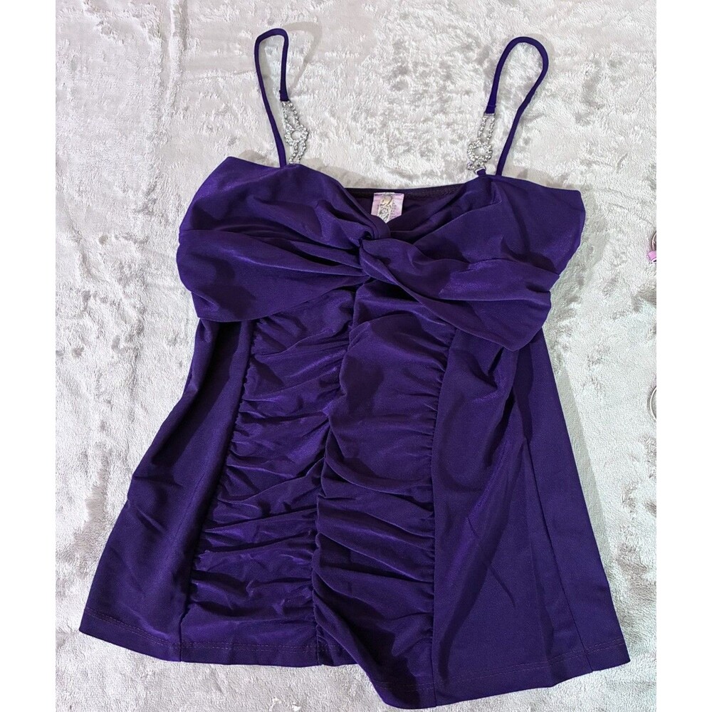 Icon Royal Purple & Rhinestone Camisole Size Large